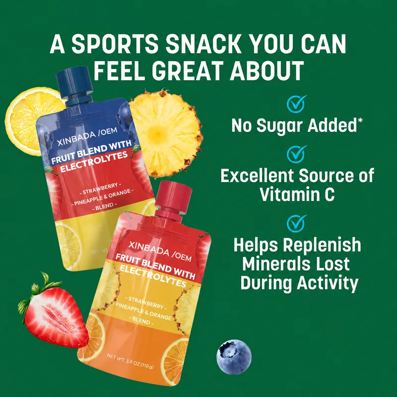 Xinbada Unsweetened Fruit Blend Electrolyte Vitamin Pouches 110 g OEM ODM