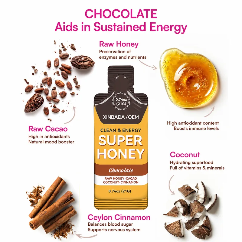 Xinbada Wild Ginger Honey Energy Gel Packets 10 Count OEM ODM