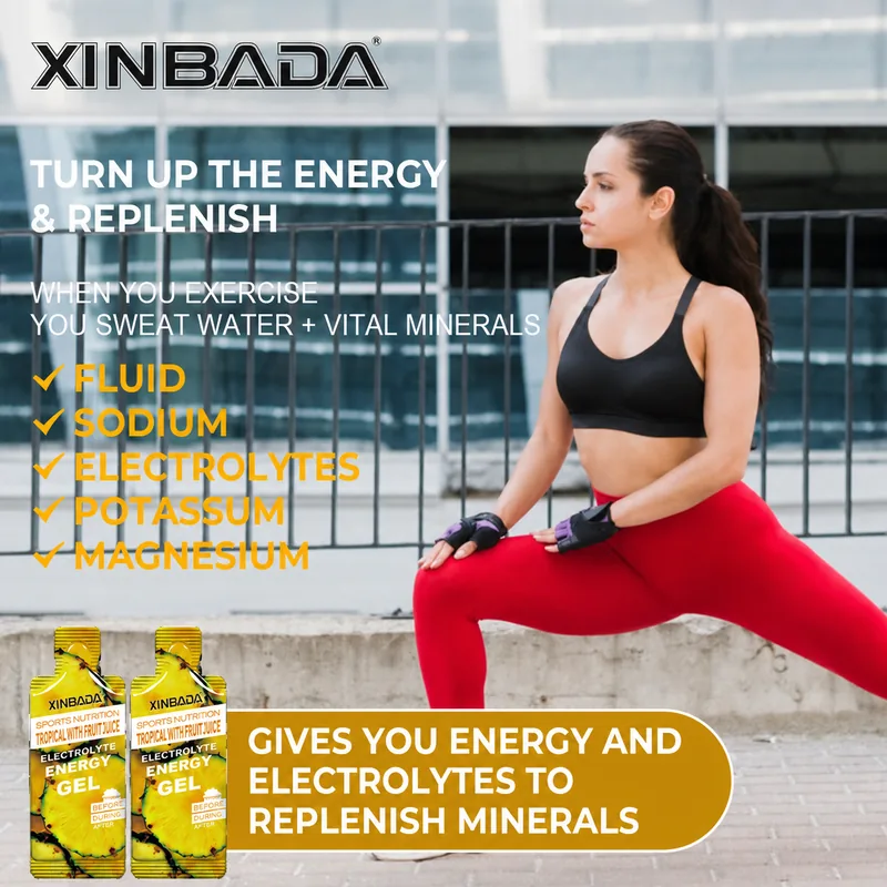 Xinbada Gluten Free Fruit Electrolyte Energy Gel for Running OEM ODM