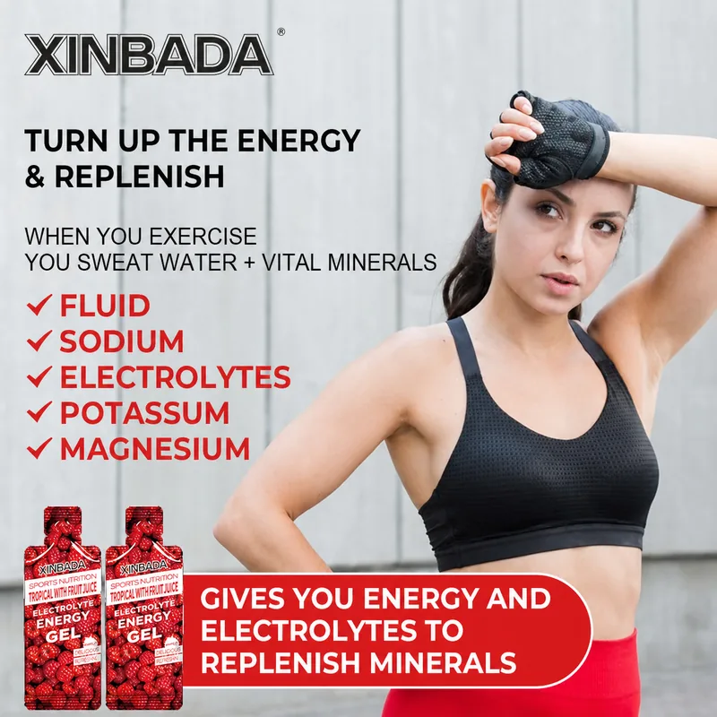 Xinbada Zero Sugar Liquid Electrolyte Energy Gel Pouch OEM ODM