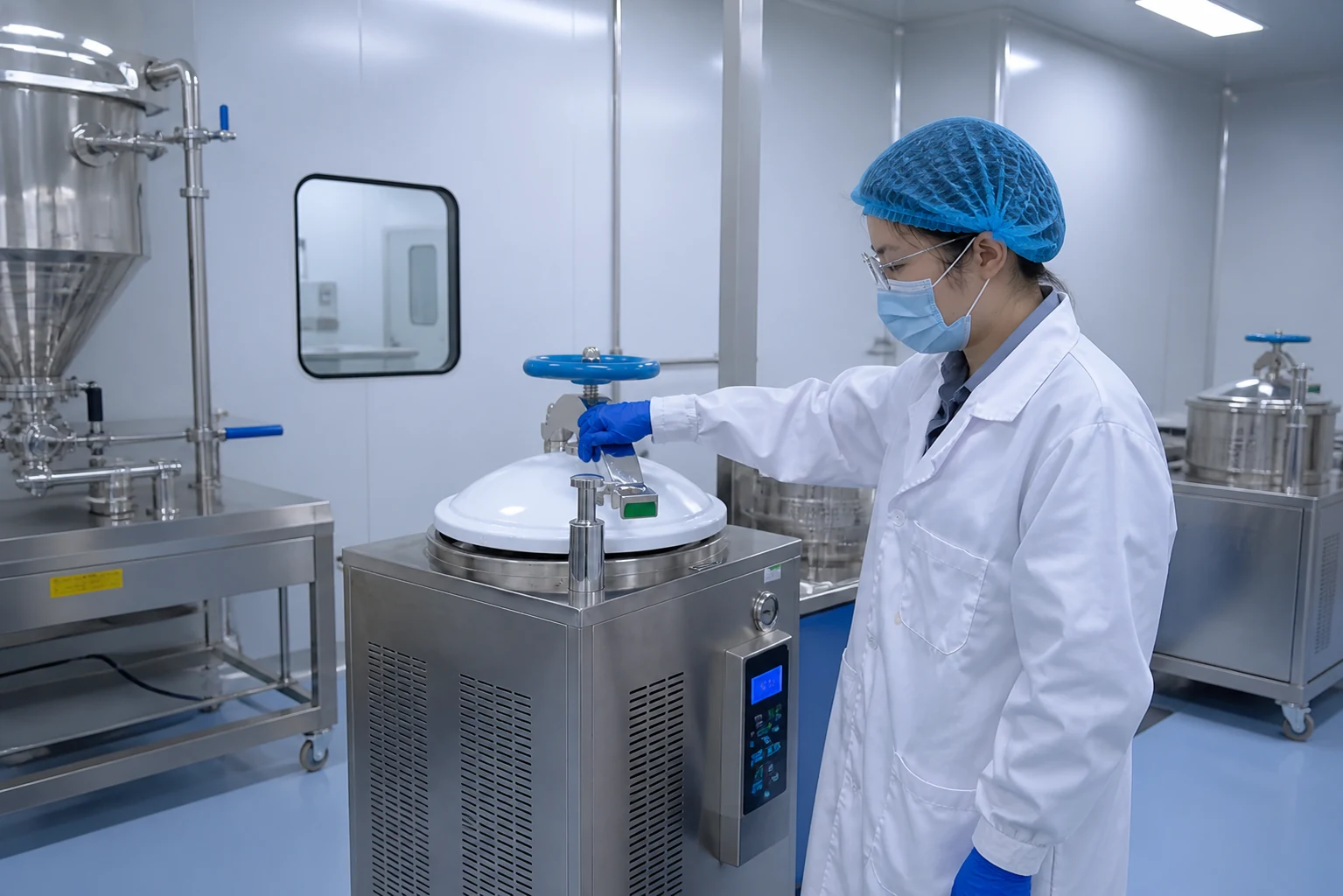 Supplement processing equipment operated in a clean controlled facility