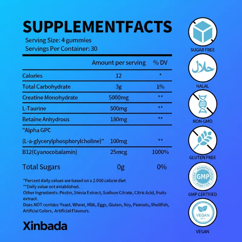 Xinbada Blueberry Creatine Monohydrate Gummies product gallery image 4