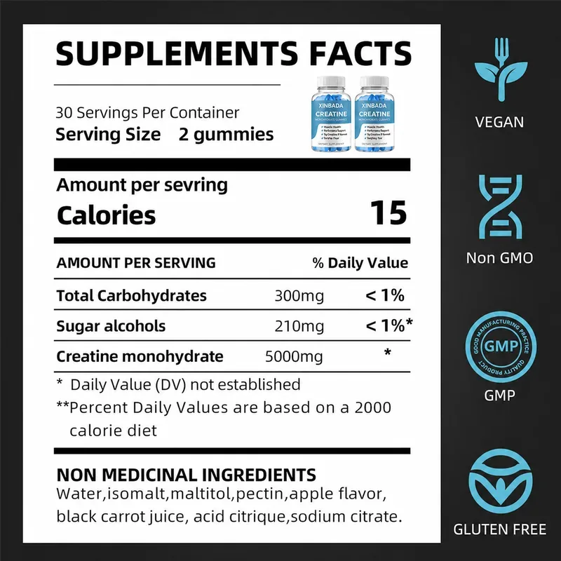 Xinbada Pre Workout Creatine Monohydrate Gummies product gallery image 5