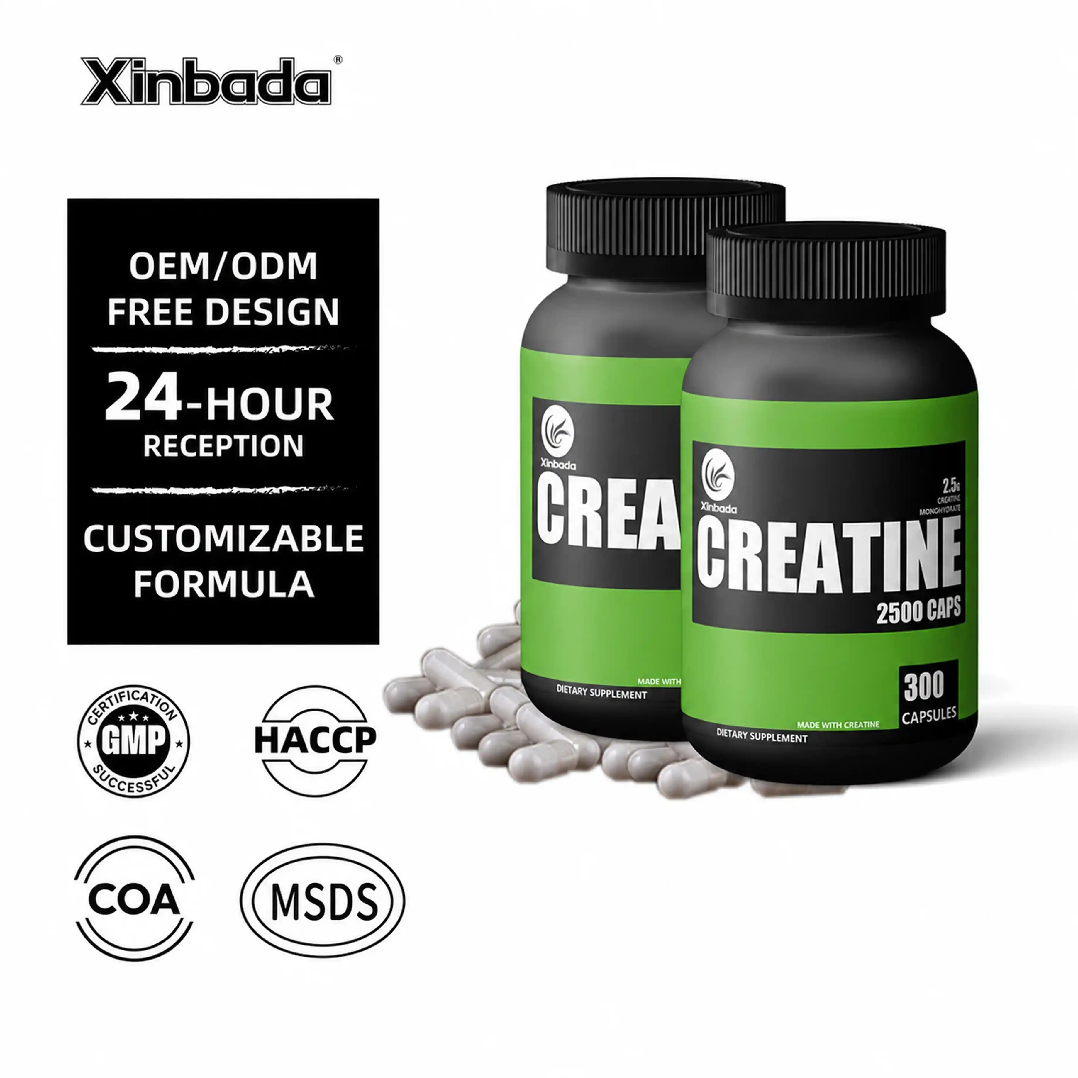 Xinbada 300 g Creatine Monohydrate Powder with BCAA OEM ODM