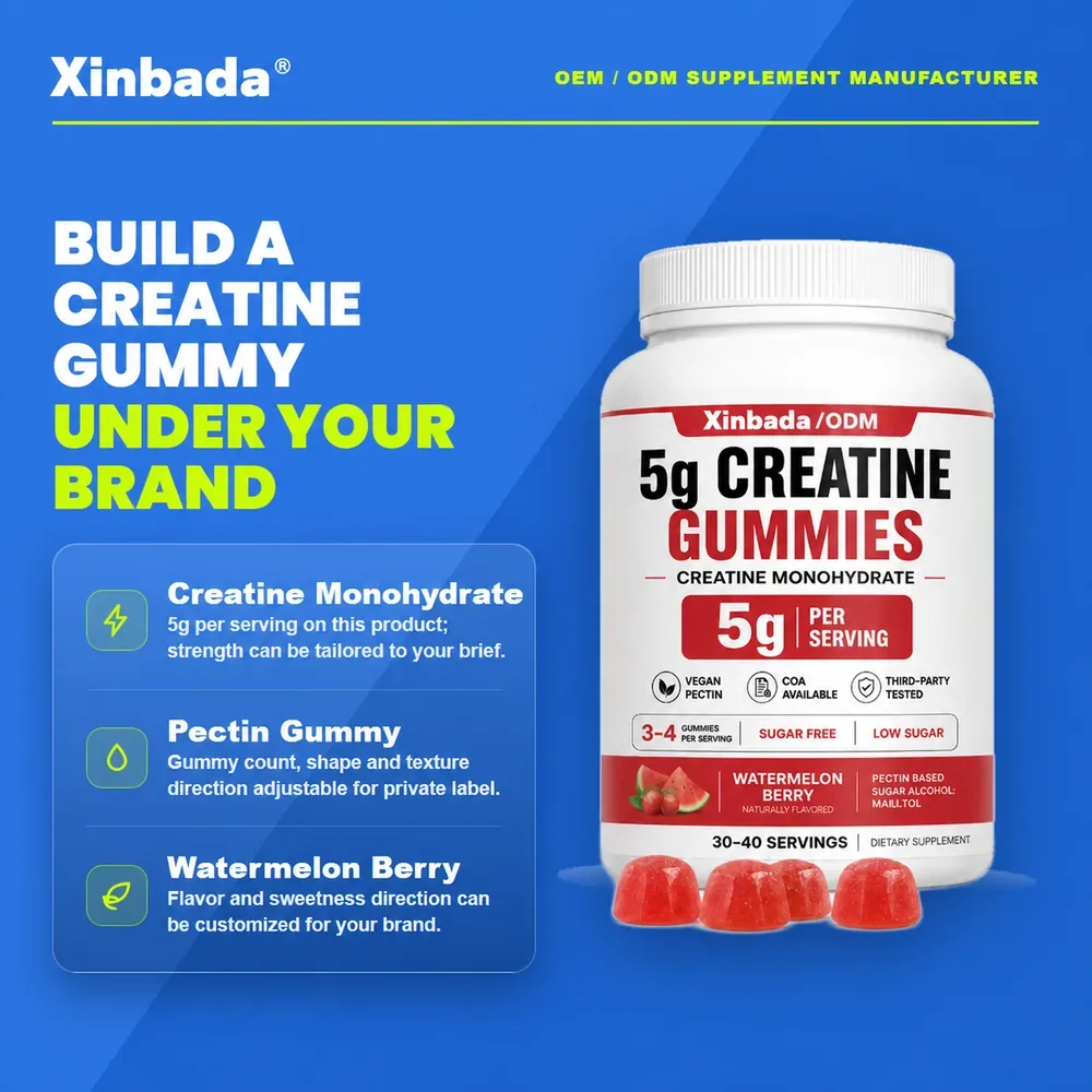 Xinbada Creatine Monohydrate Gummies Private Label OEM ODM