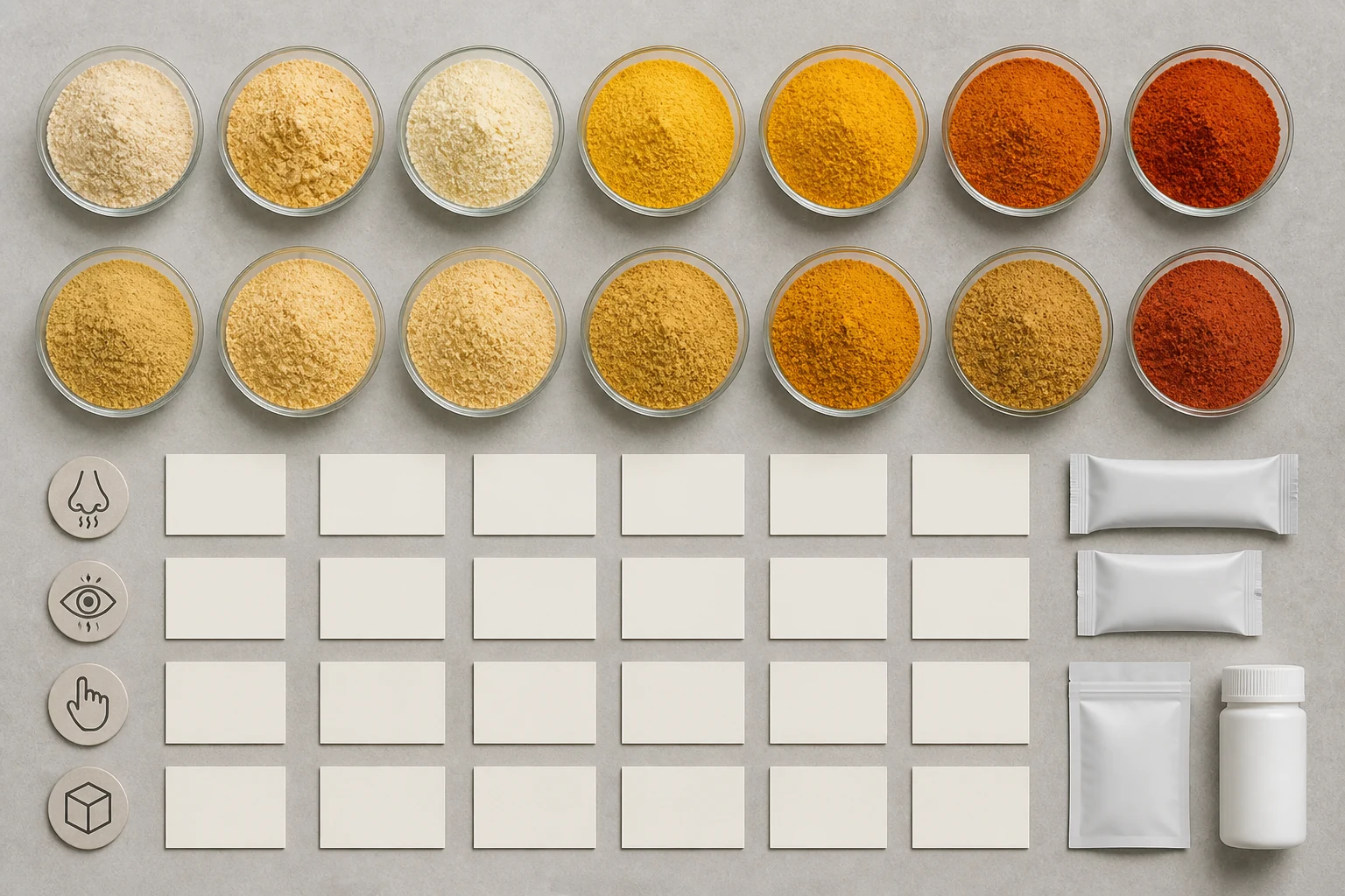 Powder sample comparison for private label formula and packaging decisions