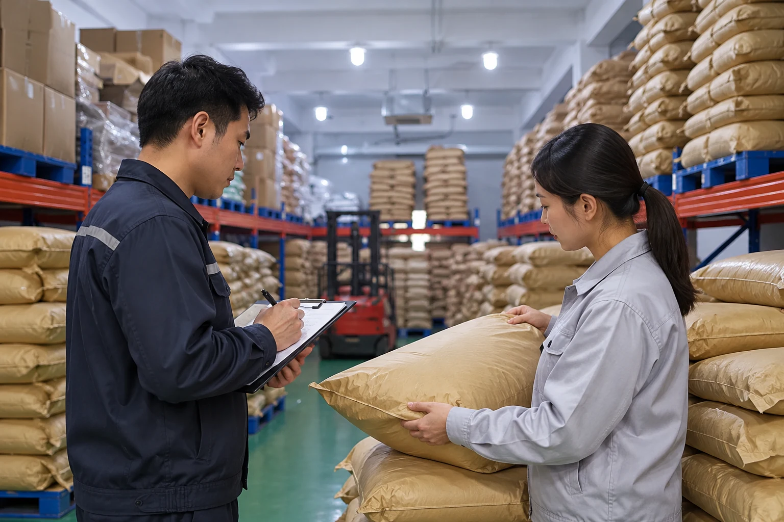 Illustrative material warehouse supporting supplement traceability discussion