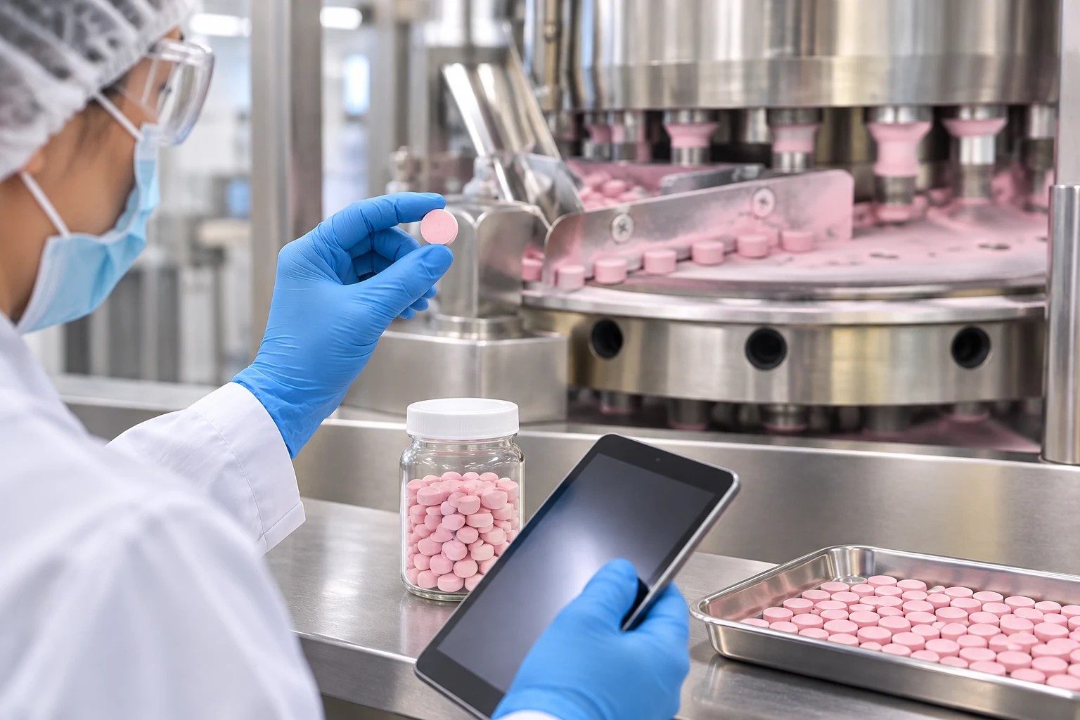 Illustrative tablet manufacturing process used to explain lot records