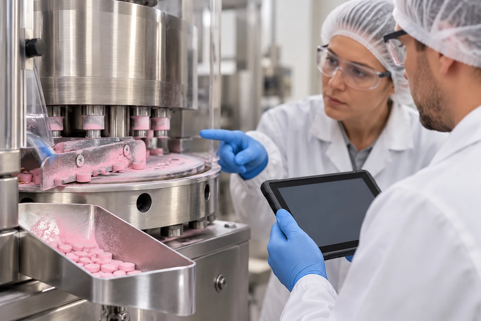 Illustrative review of a tablet production process and its records