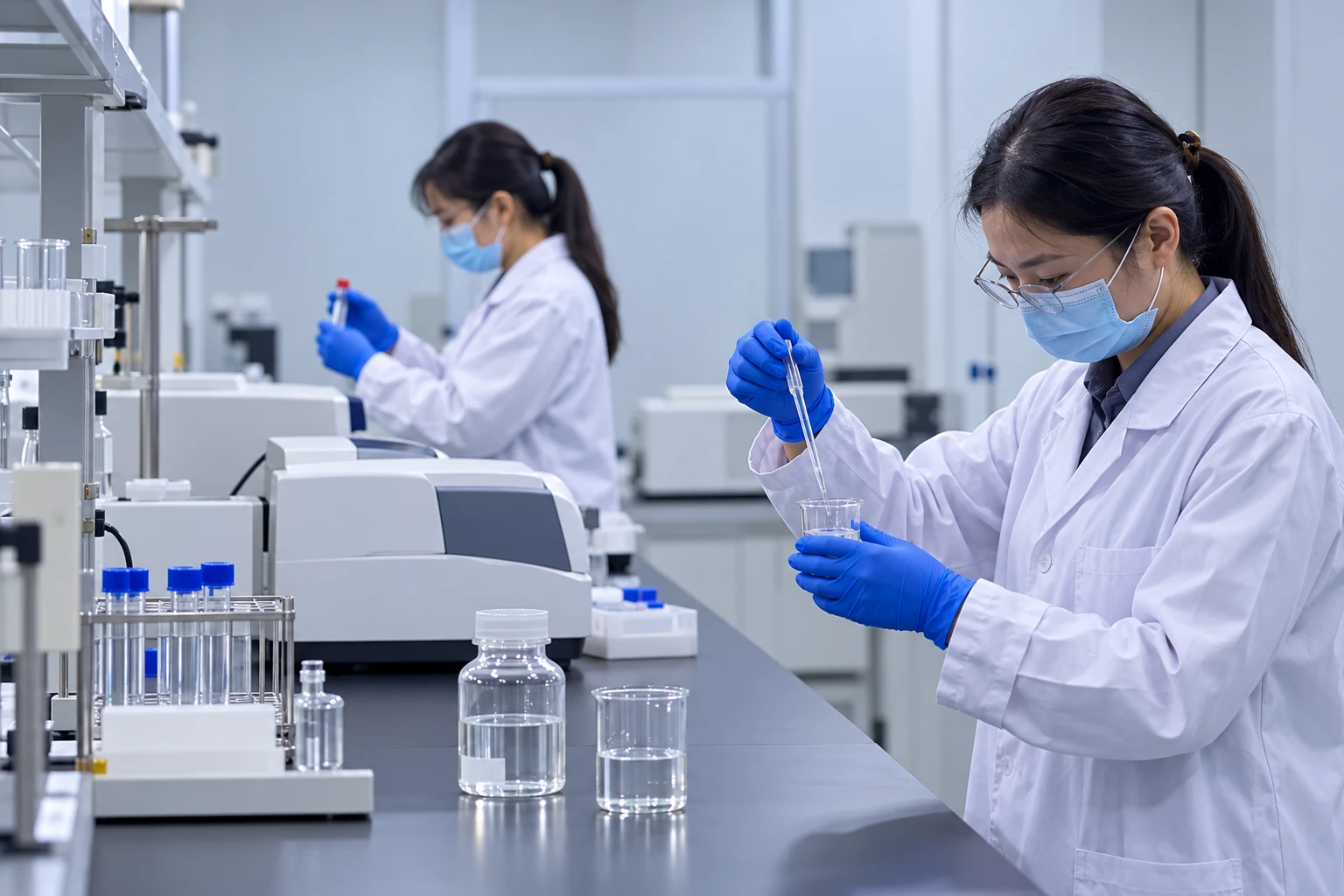Gloved laboratory sample handling illustrating the connection between records and test work