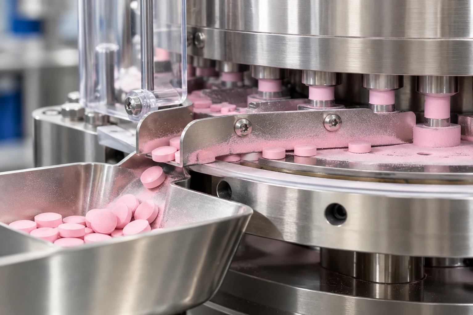 Regenerated tablet processing scene illustrating production transfer