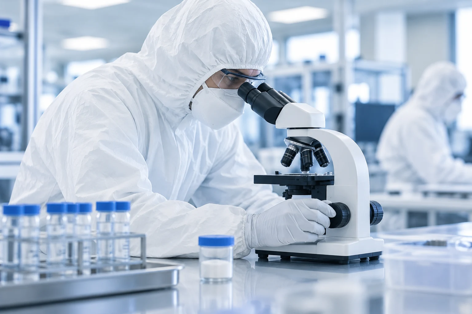 Illustrative laboratory review scene based on a same-site reference