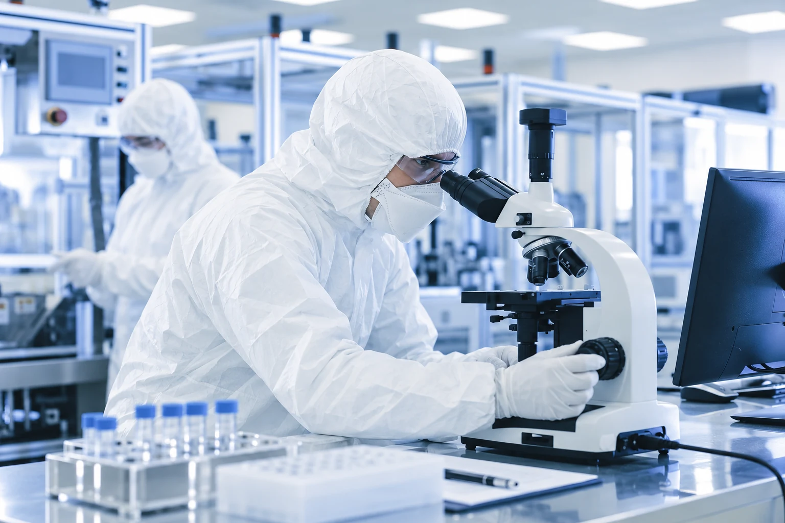 Laboratory workspace illustrating questions about sample identity and the scope of a test report